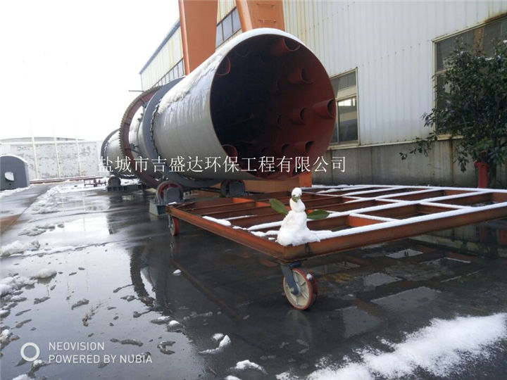 Extra long horizontal rotary dryer outdoor production_Yancheng jishengda Environmental Protection Engineering Co., Ltd.