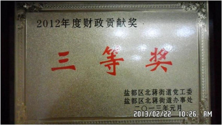 盐城吉盛达2012年度财政贡献奖_盐城市吉盛达环保工程有限公司
